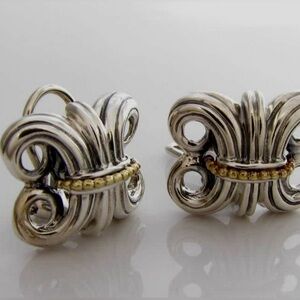 Lagos Ear Clip/Post Two-Tone Earrings